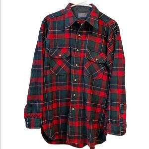 PENDLETON Vintage classic plaid 100% Virgin Wool holiday winter flannel-shacket